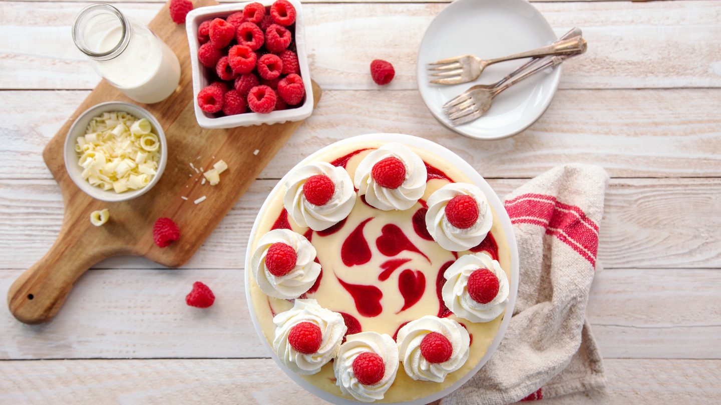 Cheesecake with Raspberry Driscolls