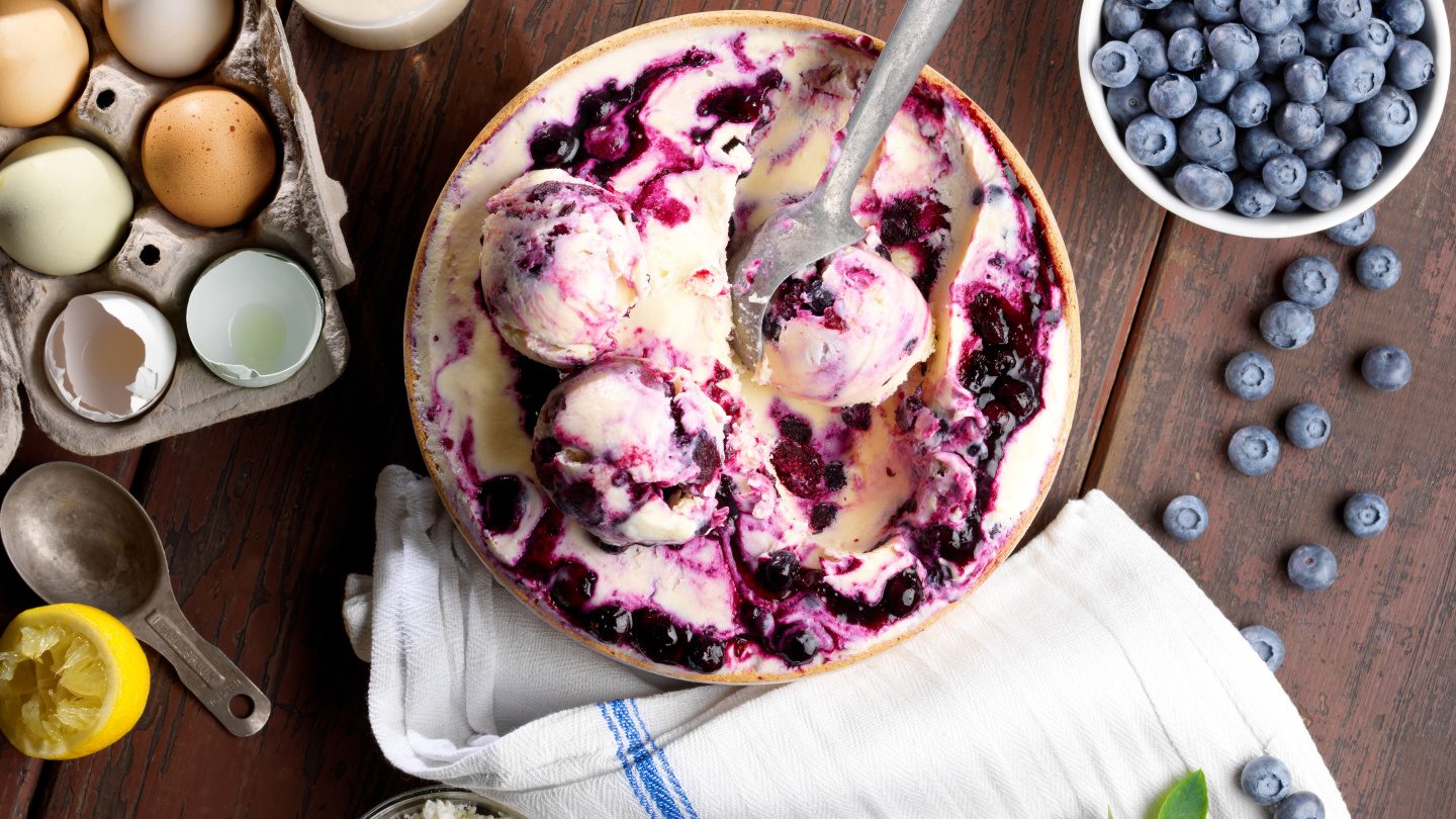 Goat Cheese Blueberry Ice Cream