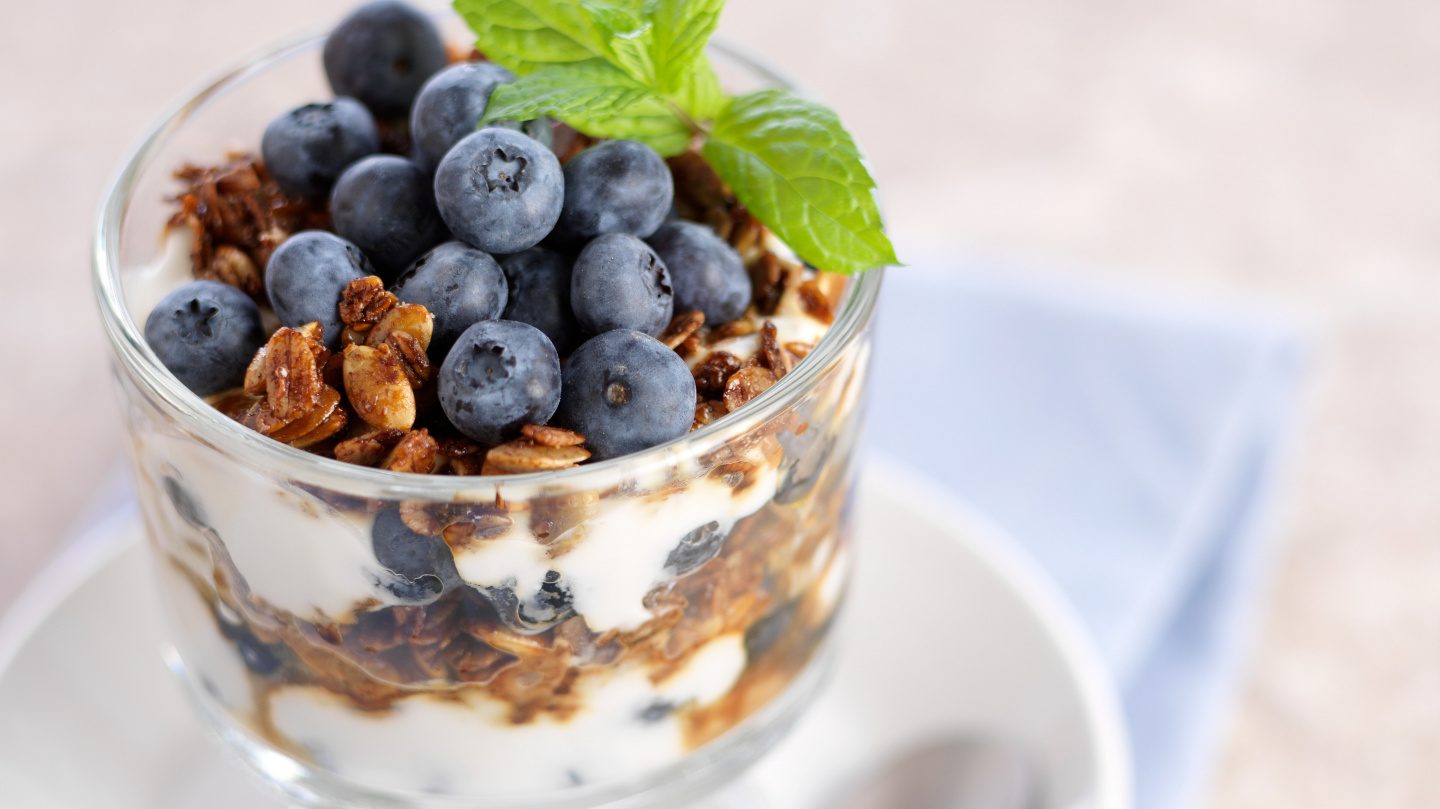 Blueberry Parfait with Gingersnap Granola Driscolls