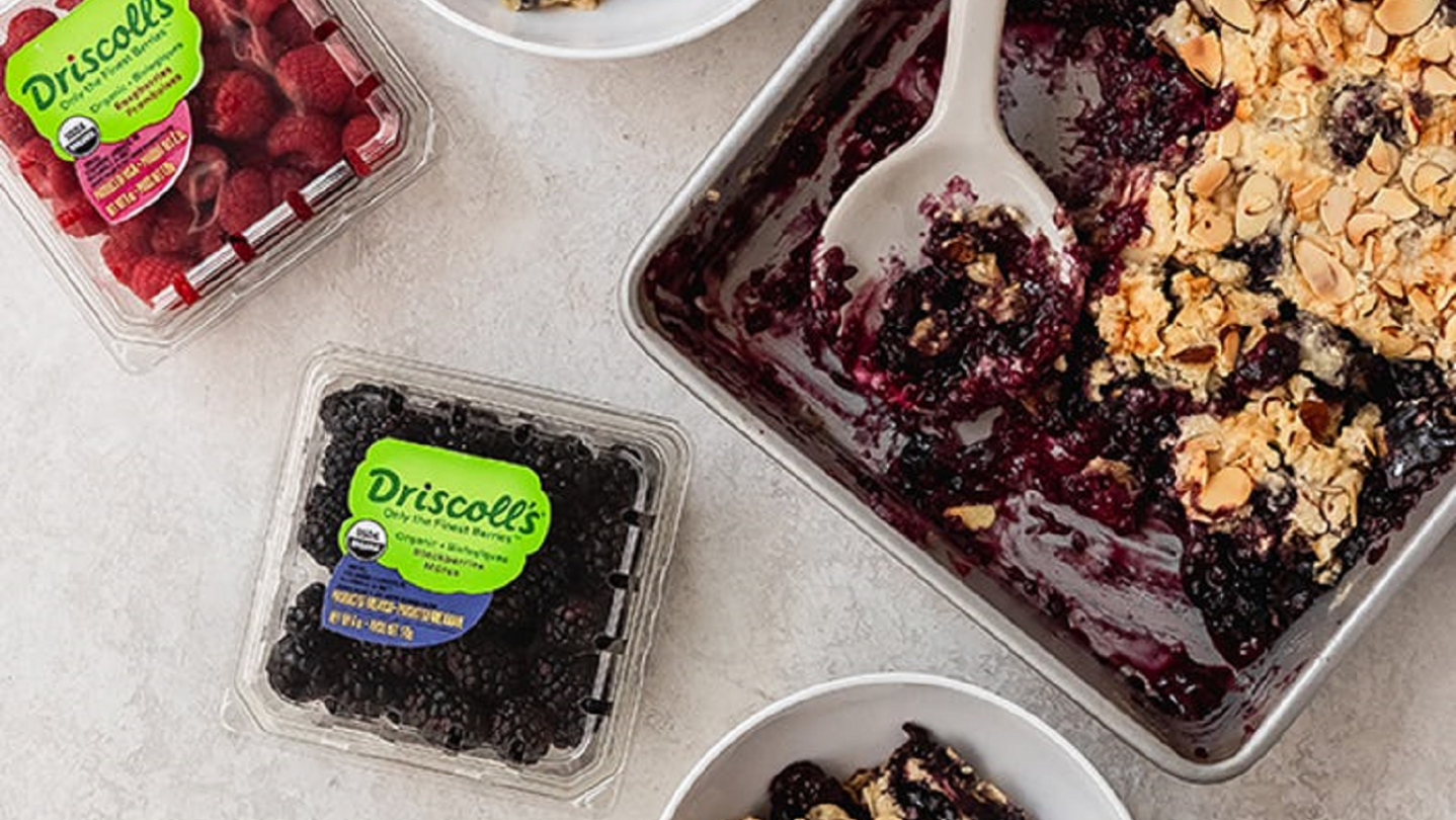 Mixed Berry and Almond Dump Cake Driscoll's