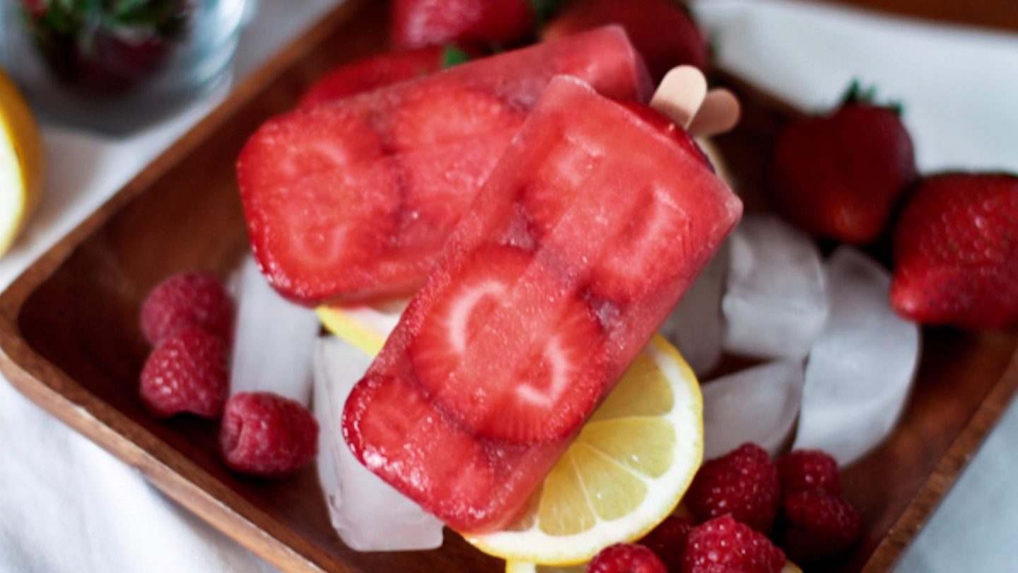 Raspberry and Strawberry Lemonade Pops