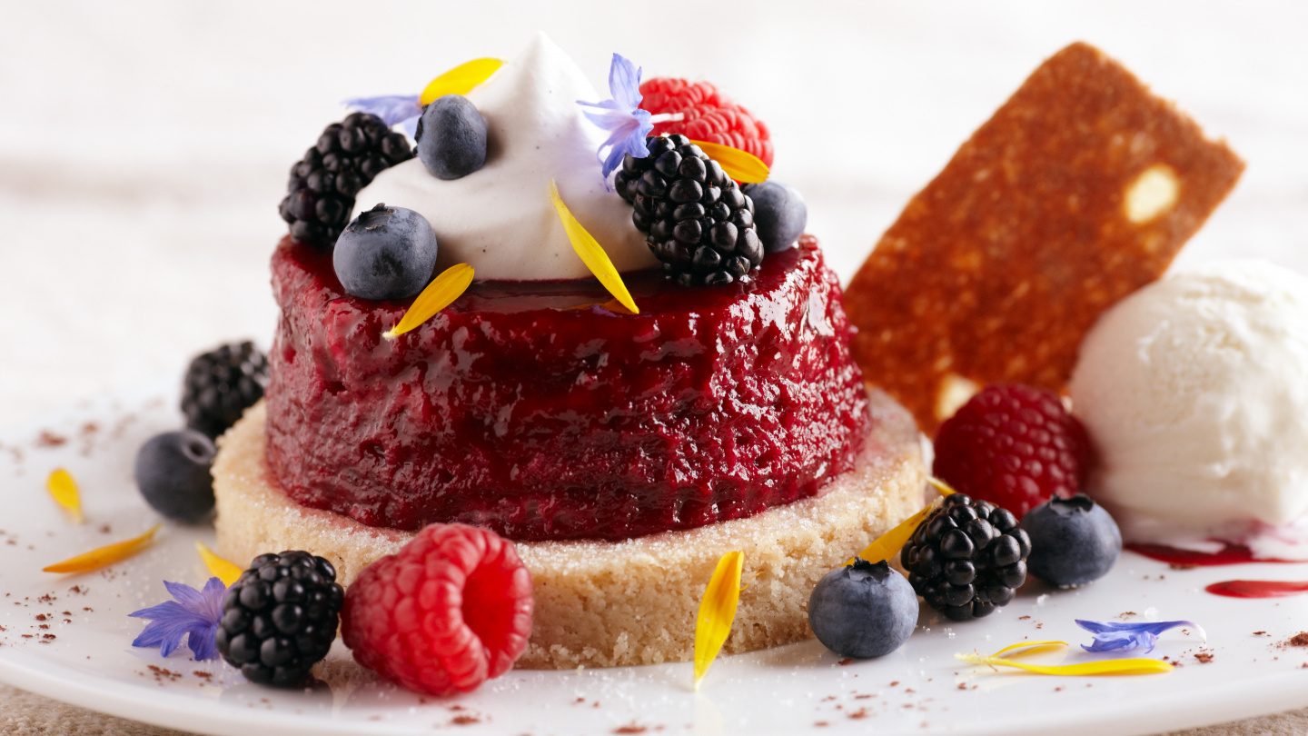 Mixed Berry Summer Pudding with Shortbread Driscolls