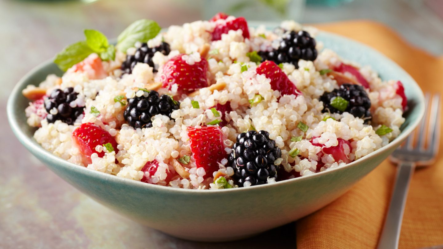 Strawberry Blackberry Quinoa with Honey Dressing