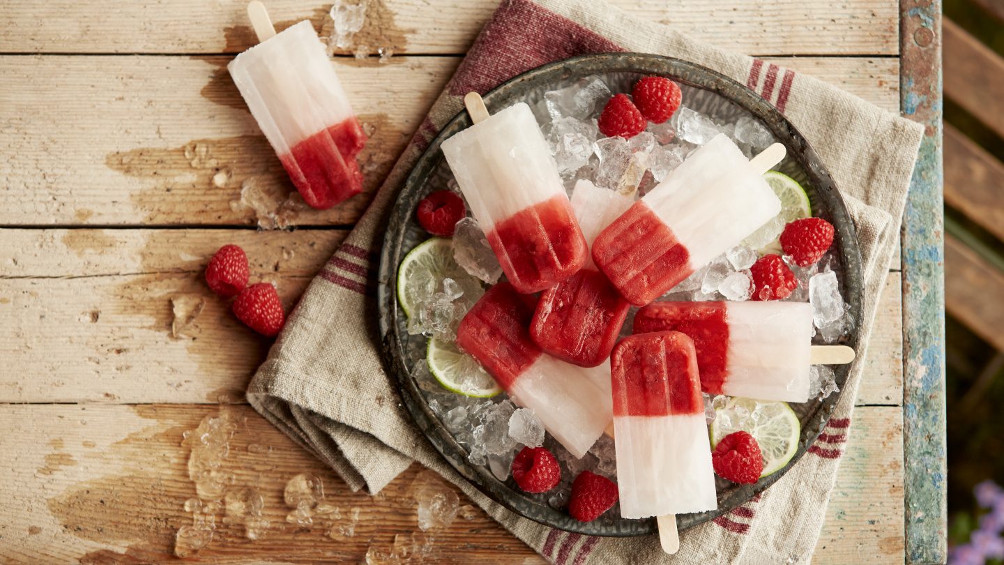 Fresh Summer Raspberry Ice Lollies Lime Driscolls