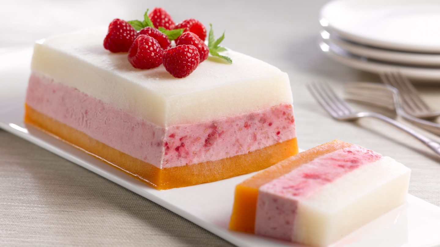 Fresh Raspberry and Tropical Fruit Sorbet Terrine Driscolls