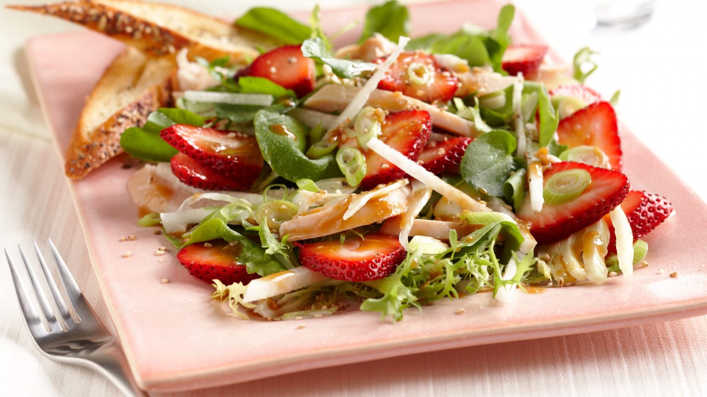 Strawberry Chicken Salad with Hoisin-Sesame Dressing Driscolls