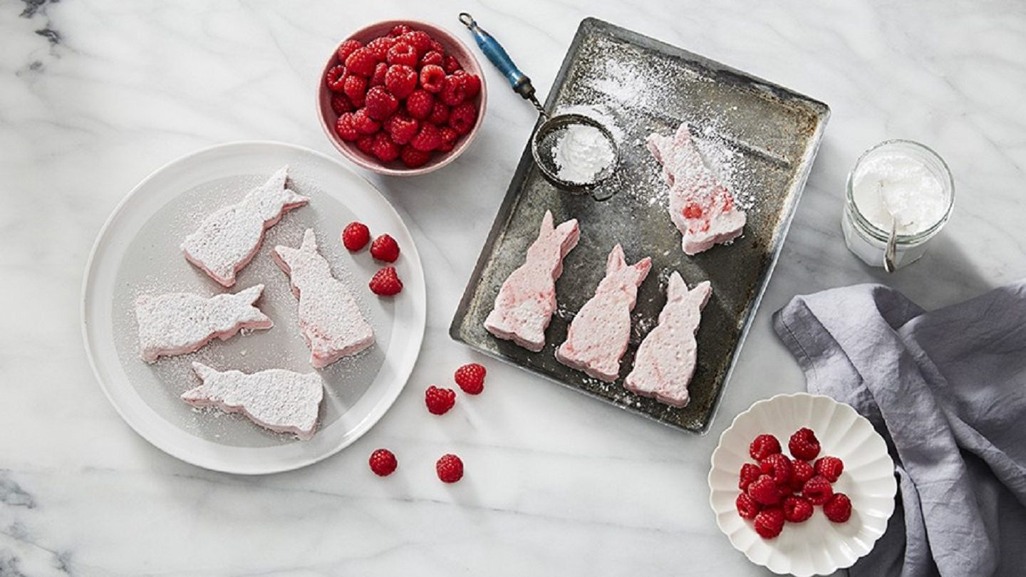 Raspberry marshmallow bunnies