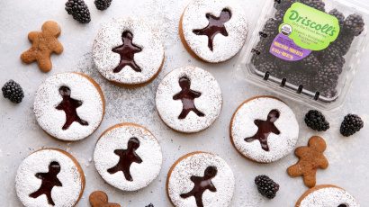 Blackberry Gingerbread Linzer Cookies