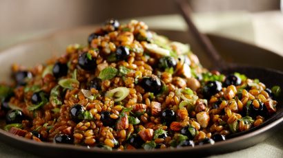 Curried Wheatberries with Blueberries