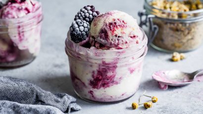 Chamomile Blackberry Ice Cream