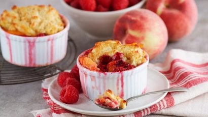 Peach Raspberry Cobbler