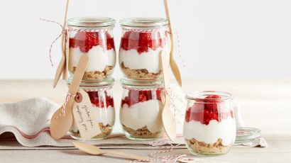 Gluten Free Raspberry Ice Box Pies in a Jar