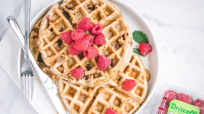 Raspberry Peanut Butter Waffles