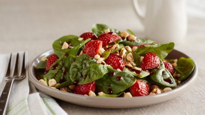 Strawberry Spinach Salad with Vanilla Balsamic Dressing