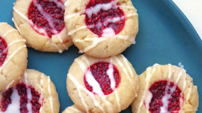 Raspberry Jam Thumbprint Cookies