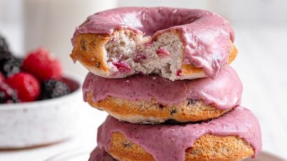 Raspberry & Blackberry Baked Donuts