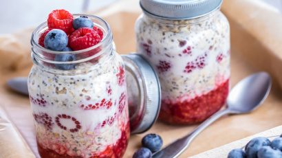 Blueberry and Raspberry Overnight Oats