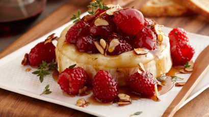 Raspberry Brie with Honey & Almonds