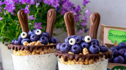 Easterbunny-poppyseed yogurt with warm and fresh Driscoll’s Blueberries