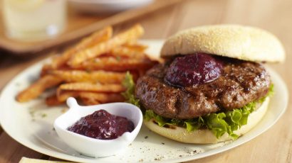 Sirloin Burgers with Spicy Berry Ketchup