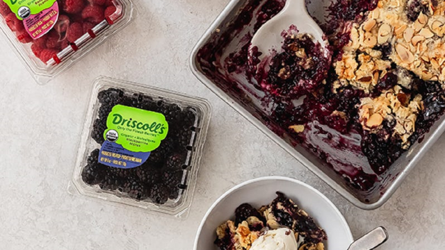 Mixed Berry and Almond Dump Cake Driscoll's