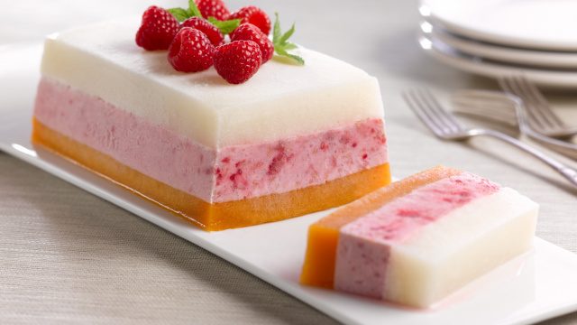 Fresh Raspberry and Tropical Fruit Sorbet Terrine Driscolls