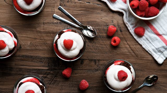 Raspberry Trifles With Whipped Cream