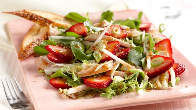 Strawberry Chicken Salad with Hoisin-Sesame Dressing Driscolls