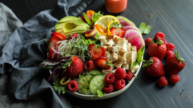 Protein Salad with Strawberry