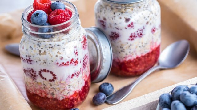Blueberry and Raspberry Overnight Oats