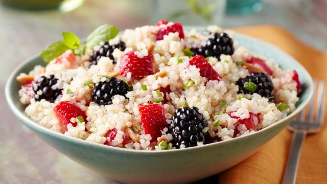 Strawberry Blackberry Quinoa with Honey Dressing