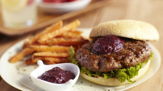 Sirloin Burgers with Spicy Berry Ketchup
